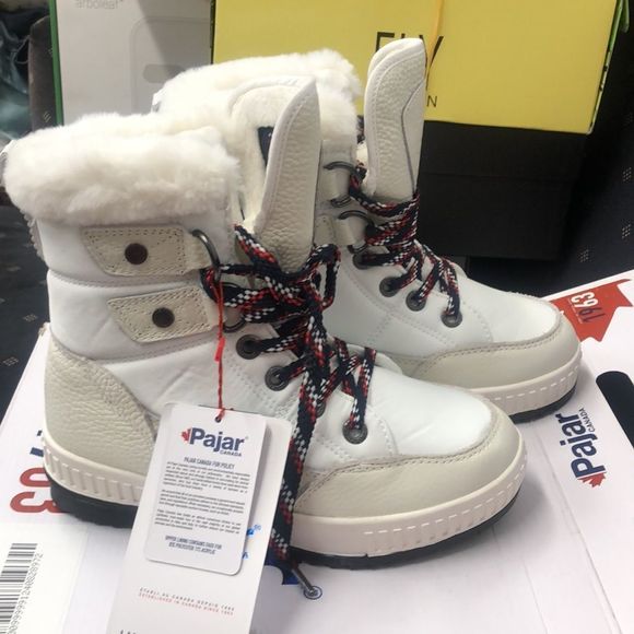 Pajar Shoes - PAJAR Dala Faux Fur-Lined Winter Boots Med width Size 37 NEW with Tags white